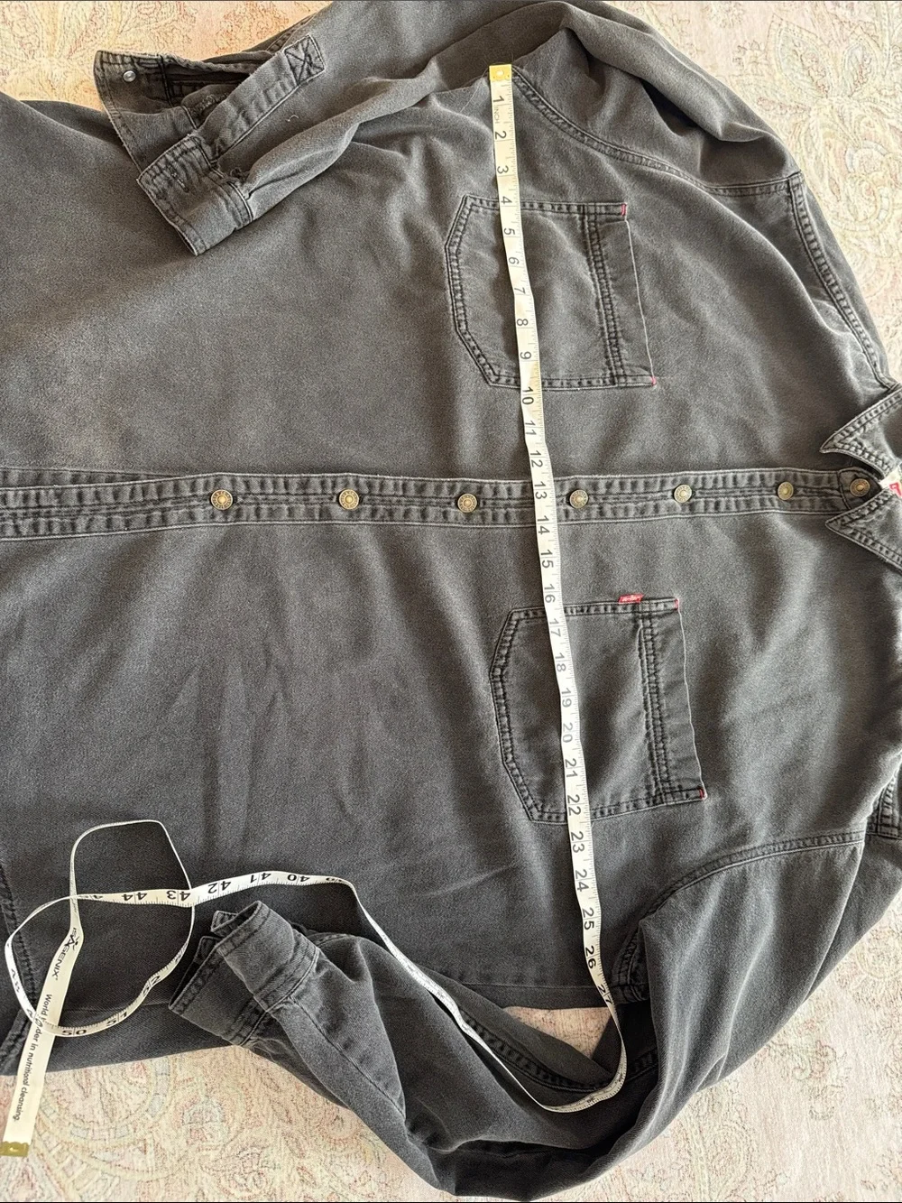 Levi's Red Tab Men's Faded Black Denim Button-Up Work Shirt